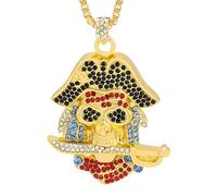 HHRLCH Pirate Necklace For Men and Women, Hip Hop Iced out Sea Anchor Pirate Skull Pendant Necklace For Women Men Long Chain, Skull Necklace Caribbean Pirate Anchor Necklace