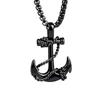 HHRLCH Pirate Necklace For Men and Women, Sword Pirate Necklace Retro Halloween Skull Head Anchor Necklace, Skull Necklace Caribbean Pirate Anchor Necklace