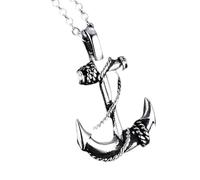 HHRLCH Pirate Necklace For Men and Women, Sword Pirate Necklace Retro Halloween Skull Head Anchor Necklace, Skull Necklace Caribbean Pirate Anchor Necklace