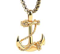 HHRLCH Pirate Necklace For Men and Women, Sword Pirate Necklace Retro Halloween Skull Head Anchor Necklace, Skull Necklace Caribbean Pirate Anchor Necklace