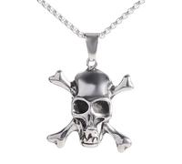 HHRLCH Pirate Necklace For Men and Women, Vintage Charm Pirates of The Caribbean Necklace Jack Sparrow's Skull Pendant Necklace Jewelry, Hollow out Rudder Anchor Pendant Necklace