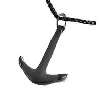 HHRLCH Pirate Necklace For Men and Women, Vintage Charm Pirates of The Caribbean Necklace Jack Sparrow's Skull Pendant Necklace Jewelry, Hollow out Rudder Anchor Pendant Necklace