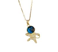 HHRLCH Planet Necklace For Women and Men, Starry Horse Zircon Necklace Shiny Stars Planet Pendant, Pendant with Silver Chain, Necklace, Astronaut Necklace