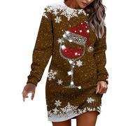 HHRLCH Plus Size Christmas Party Dresses for Women UK Christmas Costume Xmas Dress New Year Dresses Mrs Santa Costume Holiday Clothing