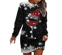HHRLCH Plus Size Christmas Party Dresses for Women UK Christmas Costume Xmas Dress New Year Dresses Mrs Santa Costume Holiday Clothing