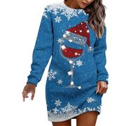 HHRLCH Plus Size Christmas Party Dresses for Women UK Christmas Costume Xmas Dress New Year Dresses Mrs Santa Costume Holiday Clothing
