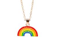 HHRLCH Rainbow Necklace For Women and Men, Lovely Summer Beach Rainbow Necklace Colorful LGBT Rainbow Heart Clavicle Necklace, Rainbow Bridge Necklace