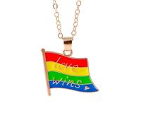 HHRLCH Rainbow Necklace For Women and Men, Lovely Summer Beach Rainbow Necklace Colorful LGBT Rainbow Heart Clavicle Necklace, Rainbow Bridge Necklace