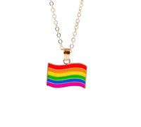 HHRLCH Rainbow Necklace For Women and Men, Lovely Summer Beach Rainbow Necklace Colorful LGBT Rainbow Heart Clavicle Necklace, Rainbow Bridge Necklace