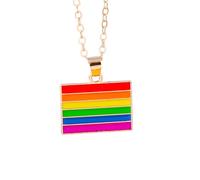 HHRLCH Rainbow Necklace For Women and Men, Lovely Summer Beach Rainbow Necklace Colorful LGBT Rainbow Heart Clavicle Necklace, Rainbow Bridge Necklace