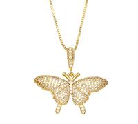 HHRLCH Rainbow Necklace For Women and Men, Minimalist Summer Glass Emerald Rainbow Crystal Mariposa Butterfly Pendant Necklace, Rainbow Bridge Necklace