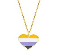 HHRLCH Rainbow Necklace For Women and Men, Transgender Rainbow Pansexual Pride Genderqueer Pride Asexual Pendant Necklace Rainbow Heart Necklace, Rainbow Bridge Necklace