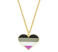 HHRLCH Rainbow Necklace For Women and Men, Transgender Rainbow Pansexual Pride Genderqueer Pride Asexual Pendant Necklace Rainbow Heart Necklace, Rainbow Bridge Necklace