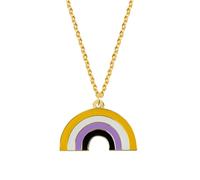 HHRLCH Rainbow Necklace For Women and Men, Transgender Rainbow Pansexual Pride Genderqueer Pride Asexual Pendant Necklace Rainbow Heart Necklace, Rainbow Bridge Necklace