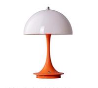 HHRLCH Rechargeable Table Lamp with Touch Dimming & 3 Color Temperatures - Portable Mushroom for Bedroom -GE and White