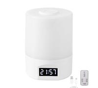 HHRLCH Rechargeable Table Lamp with Touch Switch & Remote Control Dimmable with Electronic Clock 3000K/4000K/6500K Bedside Lamp for Bedroom & Living Room