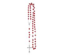 HHRLCH Religious Rosary Necklace For Women and Men - 1Pc Catholic Cross Rosary Beads Pendants Religious Round Crystal Bead Necklace, Mary Jesus Cross Pendant Long Beads Chains