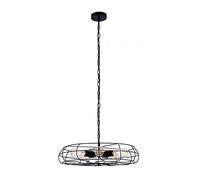 HHRLCH Retro Industrial 5 Light Ceiling Fan Shanging with Cage Semi Flush Mount Ceiling Light Living Room Study Room Bar Table Chandelier Vintage Kronleuchter /45Cm