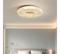 HHRLCH Round Crystal Flush Mount Chandelier Dimmable Ceiling Light Fixture Ceiling Lamp Cool/Warm/Daylight 3 Colors Temperature Modes for Living Room Dining Room Bedroom Chrome/Color/36W