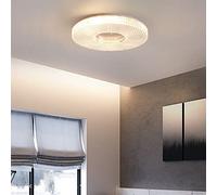 HHRLCH Round Crystal Flush Mount Chandelier Dimmable Ceiling Light Fixture Ceiling Lamp Cool/Warm/Daylight 3 Colors Temperature Modes for Living Room Dining Room Bedroom Chrome/Color/48W