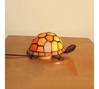 HHRLCH 's Night Light Tortoise/Turtle Lamp Bedside Table Lamp Stained Glass Accent Desk Lamp Gifts Green