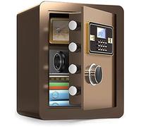 HHRLCH S， SWith Digital Keypad Intelligent Alarm System， Programmable Electronic Keypad， For Home Office Hotel Business Jewelry Cash Use Storage，Brown