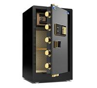 HHRLCH Safe Cash Box High Digital Electronic Steel Keyboard 2 Manual Priority Keys to Protect Home or Business Money Jewelry Passport for Home Office Hotel (Color : Gold Size : 42x38x70cm) (Black