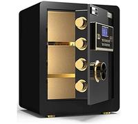 HHRLCH Safes S for Safety Cabinet Large Capacity Button Electronic Password Anti-Theft Lock All Steel Invisible SDeposit 45X38X32Cm Safe，Black Gold