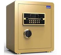 HHRLCH Safes Safes Household Electronic Password Safety Deposit Built-in Alarm System Security Steel Anti-Theft f and Waterproof Electronic 36 * 33 * 45Cm Safe，Brown