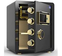 HHRLCH Safes Safes Household Fingerprint Password Safety Deposit Built-in Alarm System Security Steel Anti-Theft f and Waterproof Electronic 36 * 33 * 45Cm Safe，Brown