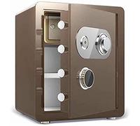 HHRLCH Safes Safes Household Mechanical Lock + Key Deposit High Security Steel Vault Anti-Theft f and Waterproof Electronic 38X33X45Cm Safe，Light Brown