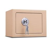 HHRLCH Safes Security, Small Key Money Office Home - Gold - 23X17X17Cm - Cash Safe