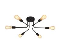 HHRLCH Semi Flush Mount Ceiling Light 6-Light Sputnik Chandelier Mid Century Industrial Kitchen Farmhouse Light Fixtures for Bedroom Living Room Hallway Socket (Gold)/Gold