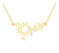 HHRLCH Serotonin Necklace For Women and Men, 3D Serotonin Adrenaline Caffeine Dopamine Molecule Science Biology Chemical Charm Pendant Necklace Chemistry