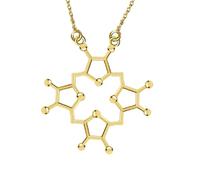 HHRLCH Serotonin Necklace For Women and Men, 3D Serotonin Adrenaline Caffeine Dopamine Molecule Science Biology Chemical Charm Pendant Necklace Chemistry