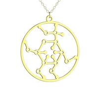 HHRLCH Serotonin Necklace For Women and Men, Dopamine Molecule Necklaces Chemical Formula DNA Necklace Serotonin Structure Formula Pendant Choker Science Biology