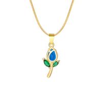 HHRLCH Shiny Cubic Zirconia Tulip Necklace For Women Girls, Cute Romantic Lily Necklace - Snake Chain Tulip Flower Necklace, Collar De tulipán, Tulip Jewelry For Valentine Birthday Gifts