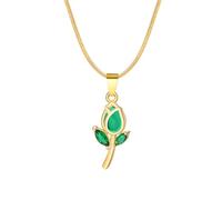 HHRLCH Shiny Cubic Zirconia Tulip Necklace For Women Girls, Cute Romantic Lily Necklace - Snake Chain Tulip Flower Necklace, Collar De tulipán, Tulip Jewelry For Valentine Birthday Gifts