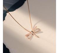 HHRLCH Shiny Dragonfly Zircon Necklace Shape Clavicle Chain Ladies Light Jewelry Made in China