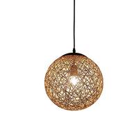 HHRLCH Single Head Round Rope Chandelier Personality Cetin Ceiling Lamp Decoration Bar Restaurant Living Room Creative Suspension Light Hanging Lamp Device (Color : Green/Natural Color25Cm
