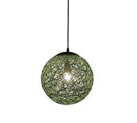 HHRLCH Single Head Round Rope Chandelier Personality Cetin Ceiling Lamp Decoration Bar Restaurant Living Room Creative Suspension Light Hanging Lamp Device (Color : Green/Green20Cm