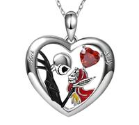 HHRLCH Skull Necklace For Men, Punk Crystal Skull Pendant Love Evil Demon Necklace Heart Hip Hop Punk Bohemian, Memento Mori Necklace, Pirate Medallion