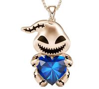 HHRLCH Skull Necklace For Men, Punk Crystal Skull Pendant Love Evil Demon Necklace Heart Hip Hop Punk Bohemian, Memento Mori Necklace, Pirate Medallion