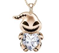 HHRLCH Skull Necklace For Men, Punk Crystal Skull Pendant Love Evil Demon Necklace Heart Hip Hop Punk Bohemian, Memento Mori Necklace, Pirate Medallion