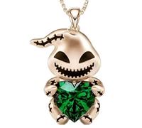 HHRLCH Skull Necklace For Men, Punk Crystal Skull Pendant Love Evil Demon Necklace Heart Hip Hop Punk Bohemian, Memento Mori Necklace, Pirate Medallion