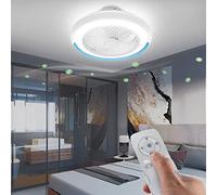 HHRLCH Smart Ceiling Fan with Light Chandelier Remote Control Mute Adjustable 3-Wind Speed 40W Dimmable Ceiling Light Ventilator Lamp for Bedroom Living Room 4500-6000K