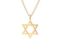 HHRLCH Star of David Necklace For Women and Men, Star of David Pendant Hexagram Double Layer Chain, Jewish Star Necklace Women, Star of David Necklace For Men