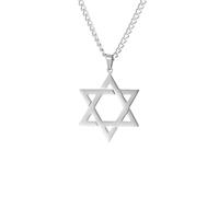 HHRLCH Star of David Necklace For Women and Men, Star of David Pendant Hexagram Double Layer Chain, Jewish Star Necklace Women, Star of David Necklace For Men