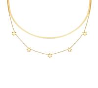 HHRLCH Star of David Necklace For Women and Men, Star of David Pendant Hexagram Double Layer Chain, Jewish Star Necklace Women, Star of David Necklace For Men