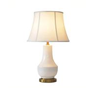 HHRLCH Table Lamp Bed Lamp White Table Lamps Ceramics Bedside Table Lamps with Fabric lampshade Concise nightstand Lamps for Home Office Cafe Table Lamp 24.4" h Desk Light Living Room Lamp Table